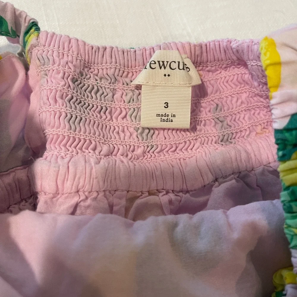 Crewcuts by J Crew Pink and Green Ruffled Tiered Sundress